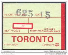 Boarding Pass - Air Canada - Cartes D'embarquement
