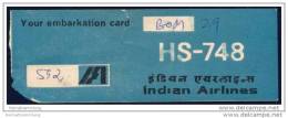 Boarding Pass - Indian Airlines - Carte D'imbarco