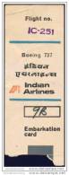 Boarding Pass - Indian Airlines - Bordkarten