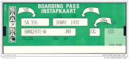 Boarding Pass - SAA-SAL South African Airways - Suid Afrikaanse Lugdiens - Cartes D'embarquement