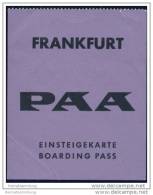 Boarding Pass - PAA - PAN AM - Carte D'imbarco
