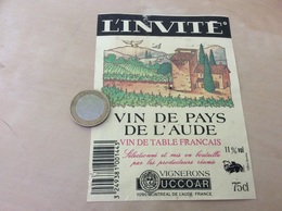 Étiquette « VIN DE PAYS DE L’AUDE - L’INVITÉ - UCCOAR Montréal De L’Aude (11)» - Languedoc-Roussillon