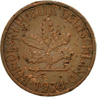 Monnaie, République Fédérale Allemande, 5 Pfennig, 1974, Stuttgart, TB, Brass - 5 Pfennig