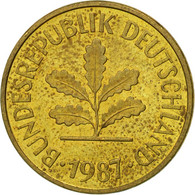 Monnaie, République Fédérale Allemande, 5 Pfennig, 1987, Hambourg, TB+, Brass - 5 Pfennig
