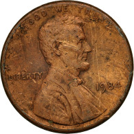 Monnaie, États-Unis, Lincoln Cent, Cent, 1984, U.S. Mint, Philadelphie, TB - Half Cent