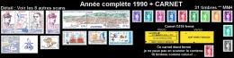 ST-PIERRE ET MIQUELON Année Complète 1990 + CARNET - Yv. 513 à 533 + C518 ** MNH  Faciale= 13,96 EUR - 31 Tp  ..Réf.SPM1 - Annate Complete