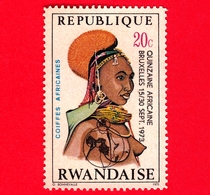 RWANDA  - Republique Rwandaise - Usato - 1973 - Pettinatura -  Coiffes Africanes - 20 C - Usati
