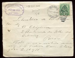 Mexique - Enveloppe ( Incomplète ) Pour Paris En 1910 - Messico