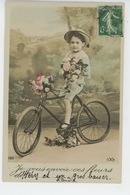 HERY - Jolie Carte Fantaisie Petit Garçon à Bicyclette "Je Vous Envoie Ces Fleurs D' HÉRY ... " - Hery