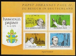 Germany 1978 / Paps Johannes Paul II, Pope John Paul II / Vignettenblock, Vignette, Cinderella - Erinnofilie