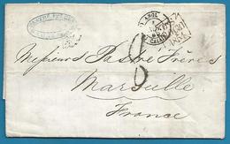 (D002) - United-Kingdom - 31/10/1854 - From London To Marseille - "Angleterre Par Calais 2 - 1 NOV" - ...-1840 Vorläufer