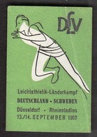 Germany Dusseldorf 1952 / Leichtathletik Landerkampf Deutschland - Schweden / Athletics / Vignette, Cinderella - Atletiek