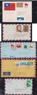 China Taiwan 1979-82  5 Airmail Covers To SAO PAULO Brazil - Lettres & Documents
