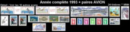 ST-PIERRE ET MIQUELON Année Complète 1993 + Paires AVION : Yv. 572 à 591 + PA72/73 X2 ** Faciale= 15,80 EUR Réf.SPM11463 - Full Years