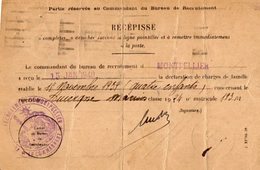 VP12.772 - MILITARIA - Carte - Lettre En Franchise Militaire - Soldat AUVERGNE à MONTPELLIER - Documentos