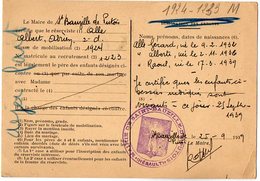 VP12.773 - MILITARIA - Carte - Lettre En Franchise Militaire - Soldat ALLE à SAINT BAUZILLE Pour MONTPELLIER - Documenti