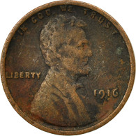 Monnaie, États-Unis, Lincoln Cent, Cent, 1916, U.S. Mint, Philadelphie, TB - 1909-1958: Lincoln, Wheat Ears Reverse