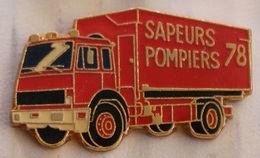 SAPEURS POMPIERS 78 - YVELINES - REGION ÎLE DE FRANCE - CAMIONS  -       (JAUNE) - Brandweerman