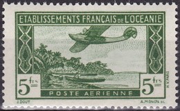 Timbre Aérien Gommé Neuf** - Avion Aircraft - N° 14 (Yvert) - Établissements De L'Océanie 1944 - Aéreo