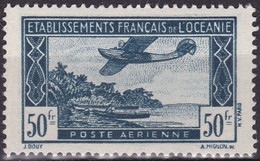 Timbre Aérien Gommé Neuf** - Avion Aircraft - N° 17 (Yvert) - Établissements De L'Océanie 1944 - Luchtpost