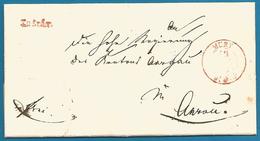 (D017) - Suisse - LSC De MURY (MURI) Vers AARAU Du 12/7/1840 (?) - "Zu Stät" En Rouge - ...-1845 Prephilately