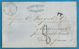 (D023) - Allemagne - LSC De Reichenberg ZITTAU Vers Audincourt Du 8/06/1858 - Tour-T. Forbach + Verso - Prephilately