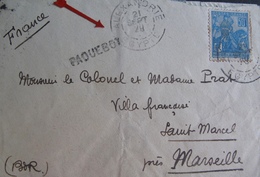 A106 - LETTRE - CàD : ALEXANDRIE (EGYPTE) 21 SEPT 1929. >>> MARSEILLE (FRANCE) - MARQUE LINEAIRE " PAQUEBOT " - Brieven En Documenten