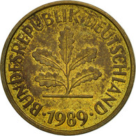 République Fédérale Allemande, 5 Pfennig, Stuttgart, TB, Brass Clad Steel - 5 Pfennig