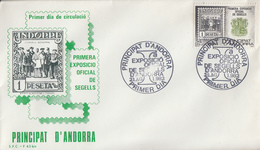 Enveloppe  FDC  1er  Jour  ANDORRE   Espagnol    1ére  Exposition  Des  Timbres  Poste  D' ANDORRE   1982 - Andere & Zonder Classificatie