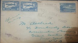 O) 1931 CUBA-CARIBE, CARIBBEAN - AIRPLANE AND COAST SCT C5 10c - AIRPLANE AND MORRO CASTLE SCT SD4, VIA AIRMAIL TO USA - Lettres & Documents