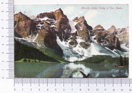 Moraim Lake ~ Valley Of Ten Peaks ~ Alta ~ Moraine Lake ~ Alberta ~ 1912 ~ Chromolithographic ~ Pub. Stedman Bros. - Lac Louise