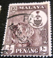 Penang 1960 Coat Of Arms And Tiger 10c - Used - Penang