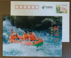 Ayi River Stream Rafting On Rubber Boat,China 2012 Chongqing Tourism Advertising Pre-stamped Card - Rafting