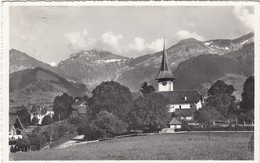 E146 AESCHI B. SPIEZ - Kirche Und Die Alpen - Aeschi Bei Spiez