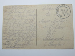 1918 , UNTERTHINGAU , Klater Stempel Auf Karte - Feldpost (franqueo Gratis)