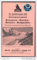 Wolffs Reisebüro Leipzig 1938 - Gesellschaftsrundreise Dolomiten Venedig Gardasee Grossglockner - 16 Seiten - Altri & Non Classificati