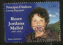 Donnes Andorranes. Roser Jordana Mallol, Un Timbre Oblitéré, 1 ère Qualité, 2018 . Haute Faciale.AND.ESP - Used Stamps