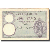 Billet, Algeria, 20 Francs, 1941, 1941-09-09, KM:78c, TTB+ - Argelia
