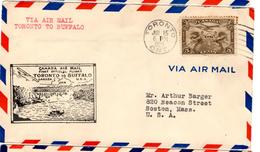Lettre Par Avion De Toronto (15.07.1929) To Buffalo, USA - Eerste Vluchten