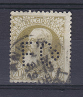 Belgium Perfin Perforé Lochung 'E.Co' Mi. 72, 20c. Leopold II. Stamp ANVERS Cds. (2 Scans) - 1909-34