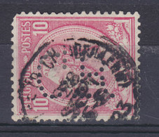 Belgium Perfin Perforé Lochung 'CR' 1884 Mi. 53, 10c. Leopold II. Stamp (2 Scans) - 1909-34