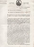 DECRET -MINISTERE DE L'INTERIEUR -LUCIEN BONAPARTE -NOMINATION ADMINISTRATEUR A LA PLACE DES PREFETS - 21 VENTOSE AN 8 - Wetten & Decreten