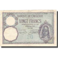 Billet, Algeria, 20 Francs, 1928, 1928-11-07, KM:78b, TTB+ - Algérie