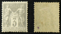 N° 87 3c Gris TB Neuf N* Cote 12€ - 1876-1898 Sage (Tipo II)