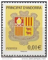 Andorre Français 2010 Michel 702 Neuf ** Cote (2010) 0.15 Euro Armoiries - Unused Stamps