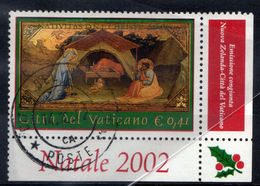 VATICANO  2002 Natale Con Vignetta Usato / Used - Gebraucht