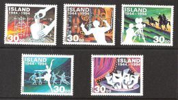 Iceland Island 1994 Art And Culture Since The Founding Of The Republic Of Iceland  MI 802-806 MNH(**) - Unused Stamps