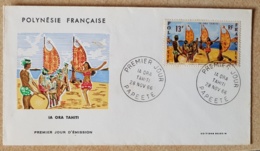 POLYNESIE: Musique, Musica, Music, FDC, Enveloppe Permier Jour, IA ORA TAHITI 28 Novembre 66. Yvert N° PA 21 - Music