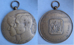 Médaille  25eme Anniversaire 1896 – 1921 Fondation De La St Martin à Dave . Albert Et Elisabeth Par  De Smeth - Andere & Zonder Classificatie