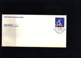 USA 1992 Official Business Postal Stationery Cover 52c With FDC Postmark - 1981-00